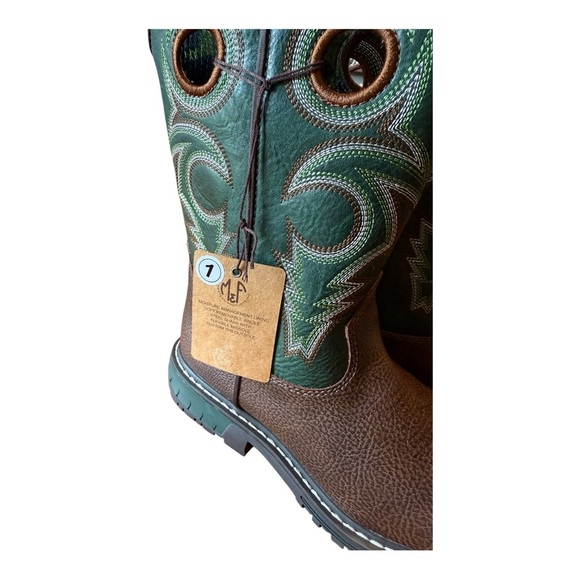 M&F Western Twister Blaise Childrens Forest Green Boots - Size 1 - Picture 4 of 10